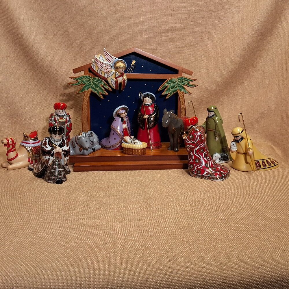 Vintage Fabrege Nativity Set